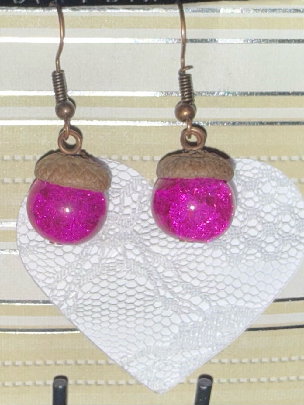 Pink Acorn Drop Earrings – Women Jewelry